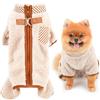 SMALLLEE_LUCKY_STORE Cappotto per cani di piccola taglia in pile con doppio anello a D con cerniera sul retro, tuta per animali domestici, pigiama invernale e autunnale, abbigliamento termico per