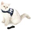 SMALLLEE_LUCKY_STORE - Pettorina per gatti in morbido tessuto di jeans e guinzaglio per camminare, a prova di fuga, regolabile, senza tiro, per cuccioli, gattino, coniglio, cane, blu scuro, M