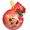 Generico Palla di Natale con Biscotti per Cani, Decorazione Festiva Rossa, 90 Grammi