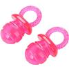 Jiacheng29_ Giocattolo per cani, 2 pezzi, ciuccio in TPR per digrignare i denti, molare, ridurre la pressione, forniture per animali domestici per cuccioli e cani (rosso rosa)