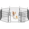 Yaheetech Recinto per Cani da Interno ed Esterno, 50 cm di Altezza a 8 Pannelli, Box Kennel Cancelletto Pieghevole per Cuccioli Conigli Gatti, Recinzione Cancello per Animali Domestici in Acciaio