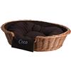 e-wicker24 Alles aus Weide e-wicker24 Naturale Cesta per Cani in Vimini con Cuscino Morbido Rialzato - Divanetto Calmante per Animali - Lettino Taglia Media