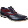 Cavani Scarpe Eleganti da Uomo in Pelle Blu Navy e Pelle Scamosciata Marrone Scarpe Brogue Vintage Stringate Classiche Oxford 8