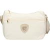 Blauer Borsa donna a tracolla S6POE01 Bianca tessuto logo strass