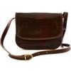 VICTOR LINE SRL Borsa Donna Tracolla Vera Pelle Italiana Tamponata a Mano 3 Scomparti Colore Marrone - Artigiani Toscani Made In Italy