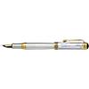 Xezo Penna stilografica Maestro, punta fine. Argento massiccio 925 Sterling con madreperla bianca oceanica e placcatura in oro 18 carati. Realizzata a mano, edizione limitata, numerata