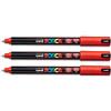 uni-ball PX89789000 POSCA -181701 - Pennarello con punta calibrata (rosso, 3 pezzi)
