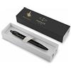 Schmalz Parker IM Achromatic - Penna a sfera con incisione, confezione regalo, inchiostro blu, regalo personalizzato, nome inciso, compleanno, ufficio, esame, colore nero opaco