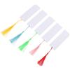 JEWEDECO Segnalibri 5 Pezzi per Sublimazione con Nappine Colorate in Alluminio con Trasferimento Termico Doppia Faccia Rettangolari per Segnalibro Fai da Te