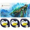 Printing Pleasure 3x Compatibile 91202 Nero su Giallo (12mm x 4m) Plastica Cassetta Nastro per Dymo LetraTag LT-100H, LT-100T, LT-110T, QX 50, XR, XM, 2000, Plus Etichettatrici