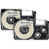 vhbw 2x Cassetta nastro sostituisce Casio XR-18WE, XR-18WE1 per etichettatrice 8m x 18 mm nero su bianco