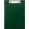 Netuno 1 portablocco formato A5, con clip, colore verde scuro, per scrivere, in plastica, con clip