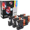PRESTIGE CARTRIDGE 5 Nastri 45017 nero su rosso 12mm x 7m Etichette compatibili per DYMO LabelManager LM 100 150 160 200 210D 260 280 300 350 350D 360D 400 420P 450 500TS PC PC2 PnP LabelWriter LW 400 450 Duo