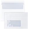 Netuno 1000 buste per lettere bianche formato C6 11,4 x 16,2 cm 75g buste commerciali con stampa interna blu con finestra a sinistra taglio dritto buste di carta bianca per lettere documenti