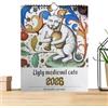 Generico 2026 Brutto calendario dei gatti medievali | calendario murale di carta da gennaio a dicembre, programma annuale Hangy Pianificatore divertente promemoria per l'uso quotidiano familiare