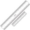 CYFUN DESIGN 2 righelli in acrilico trasparente con centraggio zero, 15,2 cm, con strumento di misurazione metrico da 30,5 cm e 15,2 cm, per tagliare carta, artigianato, forniture scolastiche per studenti, ufficio