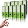 LogicaShop UBOX Raccoglitori ad Anelli A4 Grandi con Custodia, Faldoni Archivio, Classificatori Documenti Dossier Ufficio, Dox Registratore a Leva Raccoglitore (12Pz Commerciale, Lime, Dorso 8)