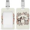SMAZDFXX Porta badge retrattile per fiori e cavalli, porta badge identificativo disegnato a mano con cordino per ufficio, lavoro e insegnante