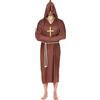 DEGUISE TOI Costume da frate taglie forti per uomo - Marrone - XXXL (160-190 cm)