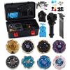 Keapoote Toupie 8 Pezzi velocità Gyro Metallo Combattimento Tupie Set 4D Fusion Modello Combinazione con Trasmettitore Maniglia E