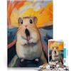LKASGCBY puzzle 1000 pezzi per adulti Il criceto urlatore Difficile da completare ma divertente e umoristico Collezione di artisti, Belle arti 52x38cm