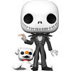 Funko Pop! Disney Christmas-10 Nightmare Before Christmas Jack Skellington with Zero - The Nightmare Before Christmas - Figura in Vinile da Collezione - Idea Regalo - Merchandising Ufficiale
