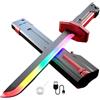 ZXDZSW Spade Laser, Spada illuminata da 44 cm, Set di Giocattoli con Spada Laser Retrattile con Effetti sonori Spray Luminosi for Rave, Cosplay ed esposizioni(Red)