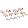 Toyland® Set di animali da cortile in scala 1:32 - The Farm Collection - Animali da cortile da collezione - (14 PEZZI MAIALI, MAIALINI, AGNELLI E PECORE)