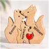 VEELU Festa Della Mamma Idee Regalo - Puzzle Personalizzato con Famiglia di Volpe in Legno con 2-7 Nomi - Personalizzata Regalo per La Famiglia Natale, Anniversario - Decorazione Casa