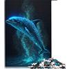 CARGIS Puzzle per adulti 500 pezzi spazio delfino Puzzle per adulti Puzzle in legno Decorazioni per la casa （Dimensioni 38x52cm）