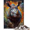 AITEXI Collezione Jigsaw 1000 pezzi extra large Puzzle con rinoceronte dipinto Puzzle in cartone adulti e bambini gioco puzzle famiglie regali compleanno 1000 pezzi （26x38 cm）