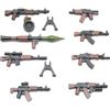 BricksStuff Armi moderne russe | Set di armi da 8 pezzi compatibili con minifigure | MG, lanciarazzi, fucile d'assalto, Sniper Set - per personaggi di blocco