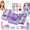 Generico Set Di Trucco Per Bambini Da 45 Pezzi Per Ragazze, Set Di Trucco Lavabile Per Bambine, Kit Di Trucco Per Giochi Di Finzione Con Rossetto, Ombretto, Pennelli, Divertenti Giochi Da Principessa