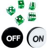 Yuanhe Casino Craps Set di dadi - include dadi da casinò serializzati di precisione verde da 19 mm e bottone a disco da 7,6 cm