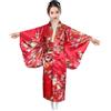 Modaworld Vestito Bambina Fioro Costume Giapponese per Bambini Kimono per Ragazze Abiti Tradizionali per Bambini Geisha Abito e Gonna Carnevale Abbigliamento 12 Anni Ragazza