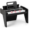 COSTWAY Tastiera Pianoforte per Bambini a 25 Tasti, Mini Pianoforte Digitale Giocattolo, con Velocità e Volume Regolabili, Tasto Luminoso e Leggio, Modalità Didattica, per 3+ Anni (Nero)