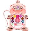 EUBEISAQI Set di trucco per bambini per ragazze, kit di trucco a forma di carrozza rosa, set di bellezza reale portatile per bambini e bambine