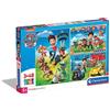 Clementoni Supercolor Puzzle Paw Patrol - 3 Puzzle Da 48 Pezzi Ciascuno, Dimensione 26,8X18,3 Cm, Puzzle Bambini E Bambine A Partire Dai 4 Anni, Made in Italy, 25209