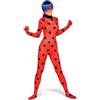 My Other Me - Costume da donna adulto Ladybug rosso e nero con tuta, guanti, copristivali, maschera, parrucca, yo-yo e orecchini taglia S. Abbiate il coraggio di catturare tutti gli sguardi
