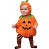 DaPongZhi Vestito Zucca Bambina Costume Halloween Bambino per Neonato con Cappuccio Leggings a Piedi a Righe Set 2 Pezzi per Bambini 0-24 Mesi Tutina Morbida per Feste Foto e CarnevaIe (07-Orange, 6-12 Months)