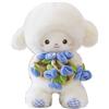Generico Peluche Agnello Floreale, Simpatico Bouquet di Fiori a Mano Pecorella con Cappello Rimovibile, Peluche Fai da Te Animali di Peluches Regalo per Donne, Fidanzata, Decorazione da Scrivania