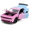 Jada - Auto Dodge Challenger Hellcat Scala 1:24 con Arredamento Gamma Pink Slips, Ruota Libera, Porte, Cofano e Bagagli si aprono (253293002)