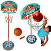 BAKAJI Canestro da Basket a Piantana per Bambini, Giocattolo Sportivo con Altezza Regolabile Fino a 120 cm e Base Riempibile, Playset Sport da Esterno e Interno, Accessori Pallone e Gonfiatore Inclusi