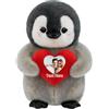 FAHOXUMR Peluche Di Pinguino Personalizzata Con Cuore Foto E Testo, Pinguino Di Peluche Personalizzato Come Regalo Per San Valentino E Natale, 20cm