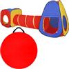 KRUZZEL Tenda da gioco 3 in 1, con tunnel e casetta per bambini, tenda da gioco pop-up, per interni ed esterni, con borsa per il trasporto