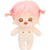 niannyyhouse Bambola di peluche da 20 cm, occhi a fragola, ragazza nuda, corpo umanoide imbottito, senza attributo, corpo normale da 8, abbigliamento indossabile da vestire, regali (a-2 con scheletro