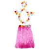 Volakebeing Vestito per feste a tema hawaiano per bambini, splendidamente realizzata, gonna Lei in erba con dettagli floreali (rosa)