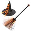 Toddmomy 1set Costumi Di Halloween Cappello Da Strega e Scopa Per Performance Teatrali e Feste Tema Accessori Decorativi Per Adulto Arancione