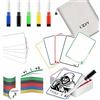 CZYY Set di 50 carte Proxy riutilizzabili + 75 contatori acrilici vuoti ed etichette con 5 pennarelli colorati codificati per giocatori TCG, mazzi Commander e D&D