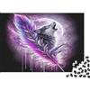 xBnQwLtRfMvKp Piuma Viola Puzzle 1000 Pezzi Lupo Puzzle per Adulti Notte Arte Decorazione Casa Rilassante 52x38cm/1000pcs
